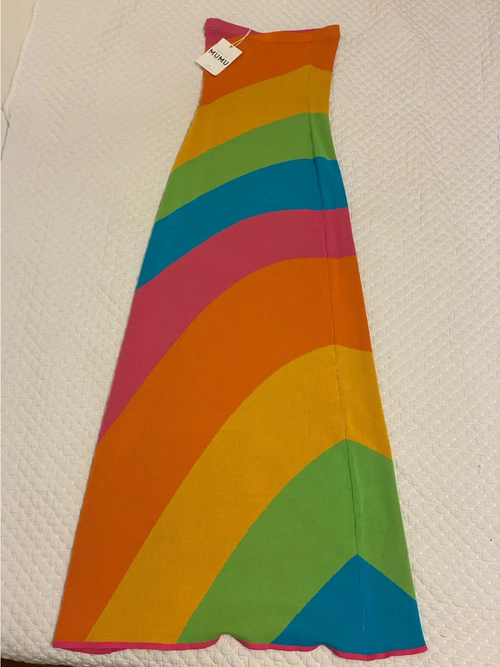 Show Me Your MuMu - Island Nights Tube Dress. XS with Tag. Rainbow Stripe Dress. - Picture 3 of 4